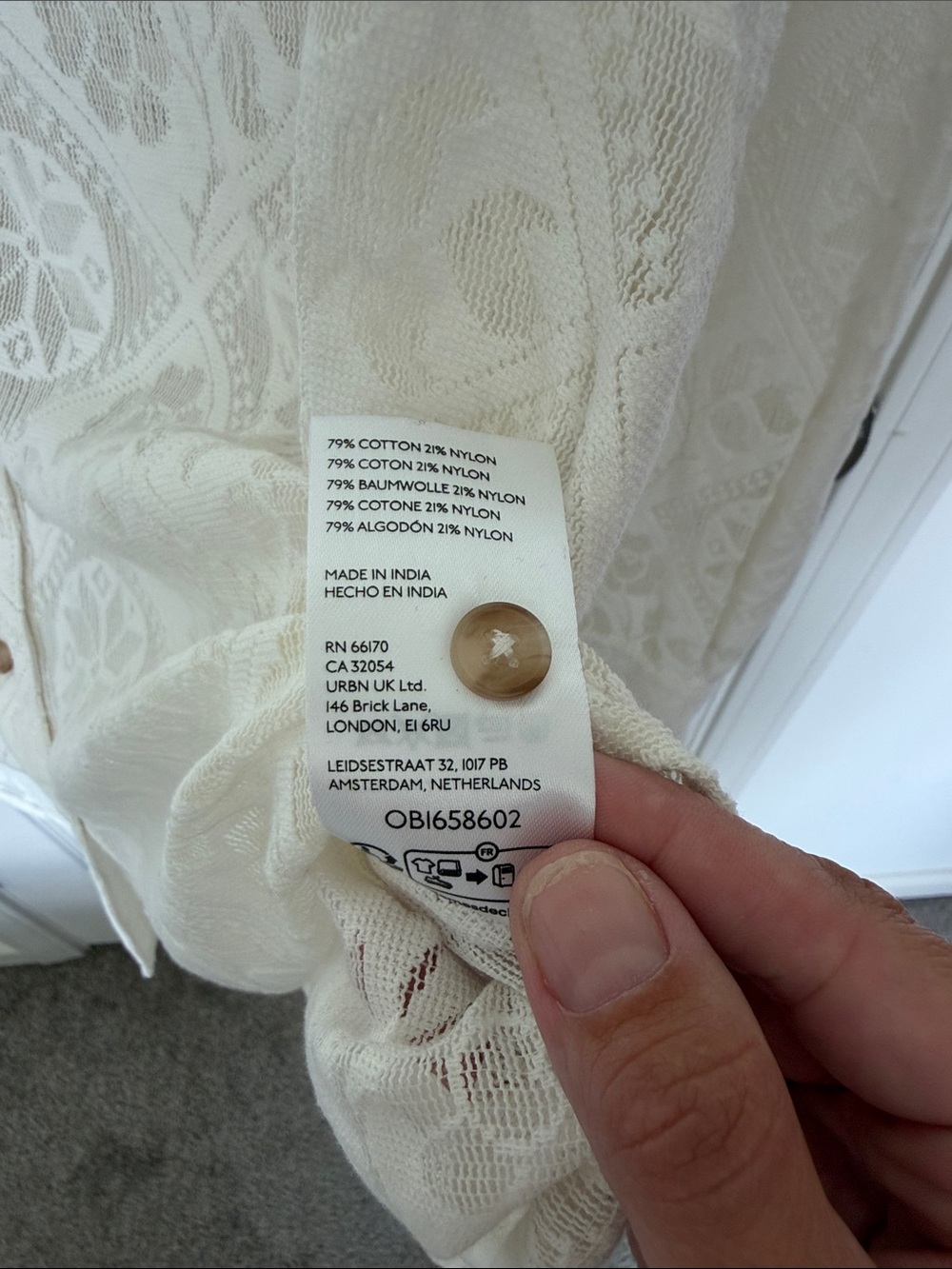 Pilcro Ivory Lace Button-Down Shirt - Picture 3 of 4